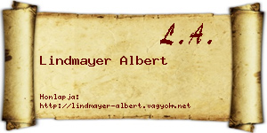 Lindmayer Albert névjegykártya